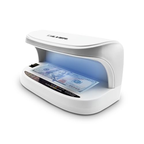 SILVER by AccuBANKER Counterfeit Bill Detector, Card & ID Counterfeit Detection, Multi Currency Money Checker with Superbright LED UV Light, Retail Grade, 1 Year Warranty, SD100