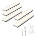 ULG Under Counter Lights for Kitchen, Wireless Motion-Sensing Remote Control Under Cabinet Lights USB Rechargeable 3500K Dimmable Magnetic Lights for Kitchen, 5-Pack