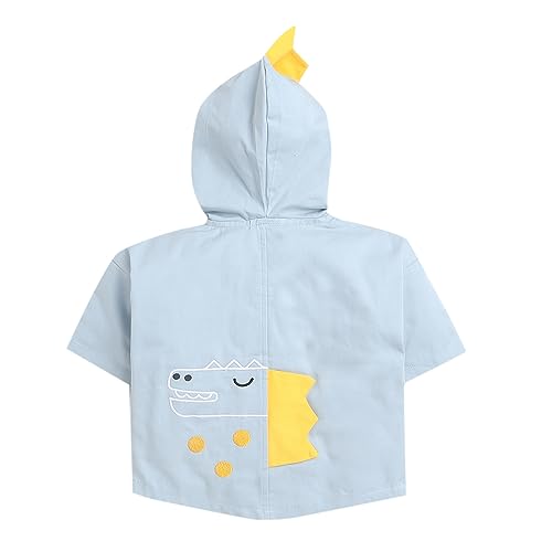 Image of Hopscotch Boys Blue Animal Print Tee, Jacket And Pant Set