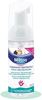 MILTON Antibacterial Hand Sanitiser 50ml - Disinfects Hands In Seconds, Suitable For Babies From 3 Months Old, Children and the Whole Family