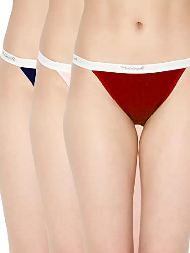 Image of Triumph Stretty Cotton 141 Everyday Comfort Tanga Brief - Pack of 3(Colors and Prints May Vary)