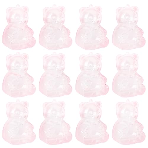 BEIJIALY Lot de 12 Boîtes à Bonbons en Acrylique en Forme D'ours, Boîtes à Dragées Transparentes en Forme D'ours, Boîte de Rangement Transparente pour...
