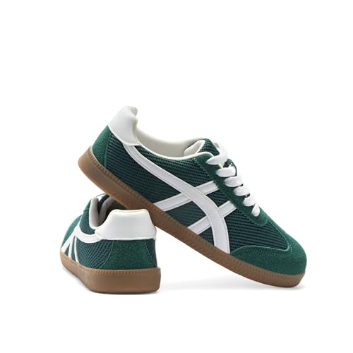 Image of Tigeridea Casual Sneakers for Women Lightweight Lace Up Tennis Shoes | Non-slip Lace Up Fashion Sneaker, Round Toe Retro Walking Shoes, 2026 Trendy Comfortable Trainers
