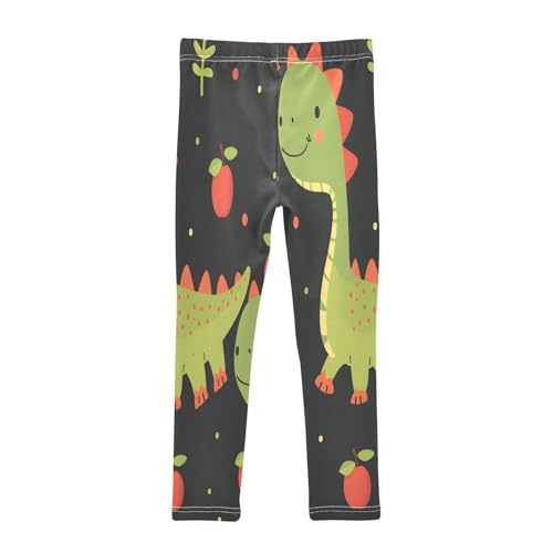 Toddler Girls Leggings Printed Yoga Pants Leggings Dinosaur with Apple for Kids2