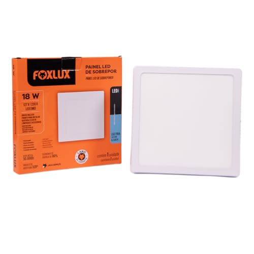 Foxlux Painel LED Quadrado Sobrepor 18W 6500K Biv