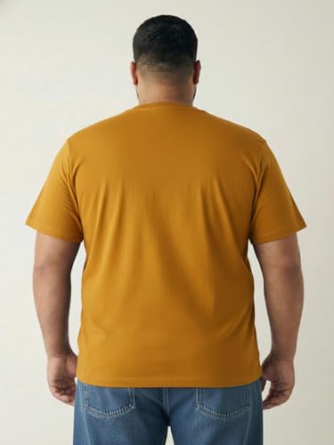 Image of Toodlegram Men's Plus Size Graphic Printed Cotton T-Shirt Casual Round Neck Regular Fit