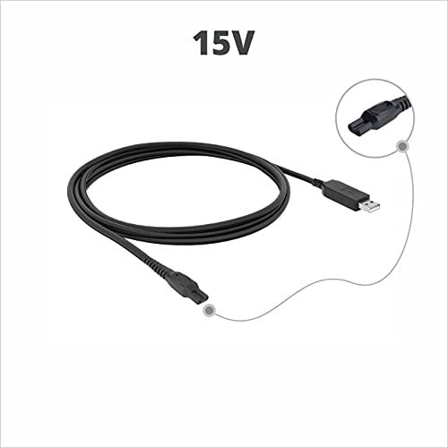 Image of 15v ultra fast USB charging cable compatible with philips trimmer model QT4070 (Replacement for HQ8505 Charger)