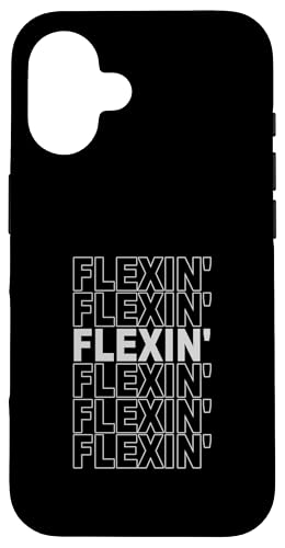 �O���[�J���[ Flexin' On Repeat Grey Graphic�B �X�}�z�P�[�X iPhone 16 �p