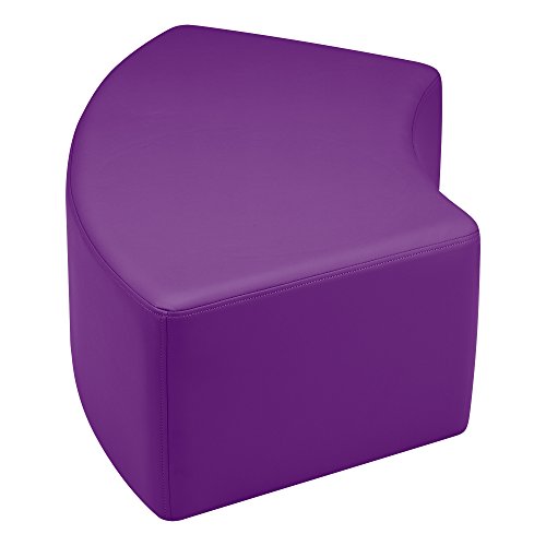 Image of Sprogs 12 inch H Structured S-Curve Stool -Flexible Modular Collaborative Soft Seating for Office, Home, Lounge and School Classrooms with Durable Frame & Set of 2 inch Legs Add-on - Purple