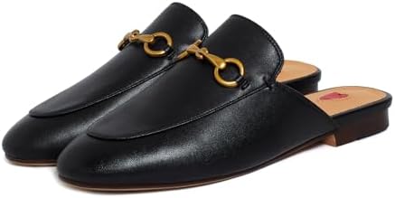 Vertundy Women's Mules Low Heel Flats Leather Slip On Backless Sandals for Girls Lady Work Slides | Image 1