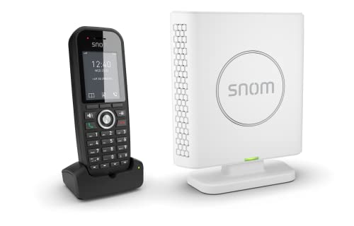 Snom M430 Singlecell IP-DECT Schnurlos Set, M30 DECT IP Telefon + M400 Basisstation, bis zu 20 Mobilteile, bis zu 10 parallele Anrufe, 3 Jahre Herstellergarantie, Schwarz, 00004589