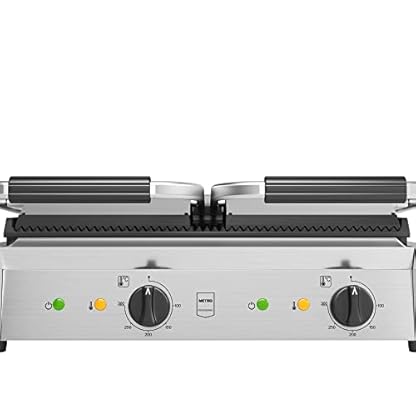 METRO Professional Doppel-Kontaktgrill GPG2201, Edeltahl, 57 x 36 x 20 cm, 3600 W, für Sandwich, Toasts, Steak, Panini, Temperaturregler, höhenverstellbar, silber – Bild 3