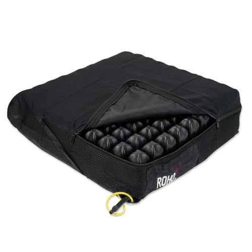 Roho High Profile Wheelchair Cushion 16-17 x 18-19 x 4 Inflatable Air Seat Cushion with Adjustable Support Lightweight Medical Air Cell Design