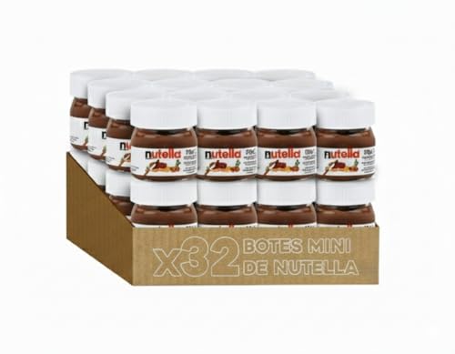 Crema de Cacao con Avellanas | Pack Mini Tarritos 25 gr | Crema de Cacao y Avellanas | Caja de Tarritos Individuales perfectos para Eventos, Repostería o Hostelería (32 Tarritos 25gr)