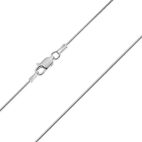 Bisutería italiana de plata ley 925 fina de 1mm con eslabón serpiente de alta gama
