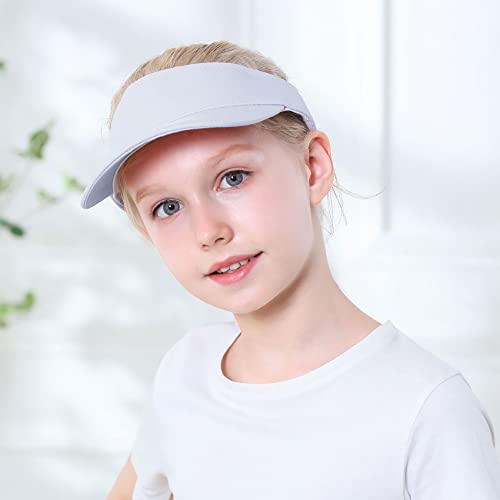 Durio Kids Sun Visor Hat - White - Unisex - Cotton - Adjustable - Baseball Cap - Kids4