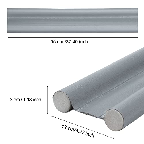 TECDW Tochtstrip voor deuren 95 cm, tochtstopper, op maat te snijden deurafdichting, tochtstopper met dubbele afdichting, tochtstopper voor deuren, deuren, tochtstopper, wasbaar (grijs) - Image 5