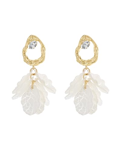 Sylph White Flower Earrings Lightweight Floral Statement Earrings...