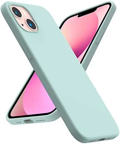 ACRONIX Compatible with iPhone 13 Case 6.1", Silky-Soft Touch Liquid Silicone Case Shockproof Rubber Full Body Cover with Microfiber Lining-Stone Grey
