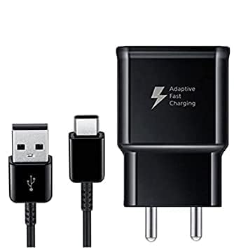 Image of Samsung Original 18w Fast Charger Adapter with USB-C Type Cable Compatibel for Samsung Galaxy F41 /A04 /A03 /M11 /A12 /A51 /A30 /A50 /M10 /M04( Fast Charger 3Amp Black with Cable)