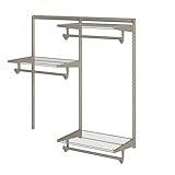 Closet Culture by Knape & Vogt Culture 4 Ft. Steel Closet Organization System with, 3 Champagne Nickel Wire Shelves