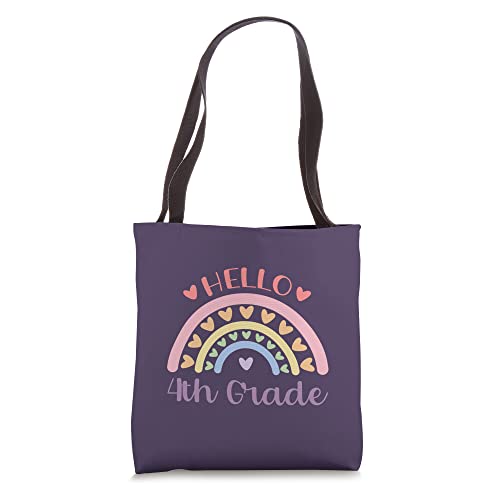 Hello 4th Grade Rainbow Back to School Class Tote Bag