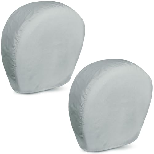 WSSROGY 2 Pack Trailer Tire Covers Waterproof Anti-UV Tough Wheel Covers Protector for Camper RV SUV Truck Fits Tire Diameters 26-28.75 inches Gray