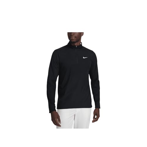 Nike Tour Men's Dri-FIT ADV 1/2-Zip Golf Top (Black/Black/White, FD5833-010) Size Medium