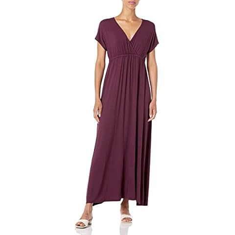Vestido entallado largo burdeos para mujer Amazon Essentials Cover