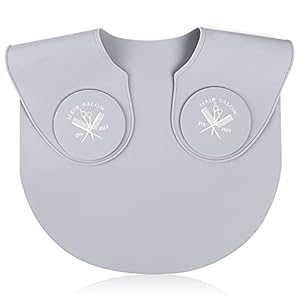 Noverlife Large Hair Dye Collar, Waterproof Weighted Front Hair Collar Barber Hair Dye Collar, Silicone Hair Cutting Shawl, Rubber Neck Wrap Neck Guard, Salon Hairdressing Hair Cutting Pad – Gray