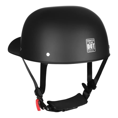 Yesmotor Baseball Motorcycle Helmet Backwards Hat Helmet for Men Chopper Dot Approved-Lightweight ABS Shell, Adjustable & Breathable Riding Gear(Matte Black,L) - Thumbnail 3