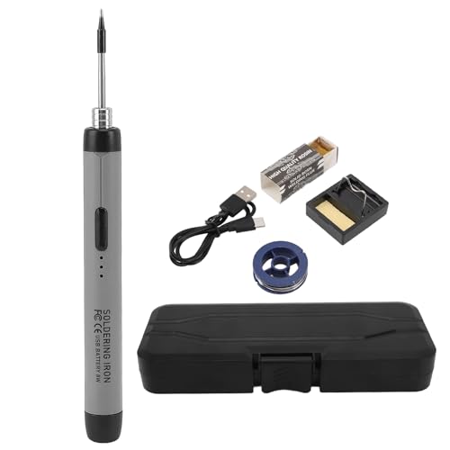 TOOLSGO Soldering Iron Welding Tools with Iron Tips with Touch Sensor 800mAh USB Charging Rustproof Portable Soldering Iron Kit for DIY Welding Metal Electric Repairs (Gray)