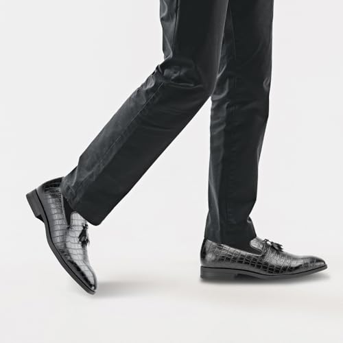 Image of Meijiana Mens Loafers Wedding Dress Shoes Slip-On Loafers for Men Tuxedo Suit Shoes