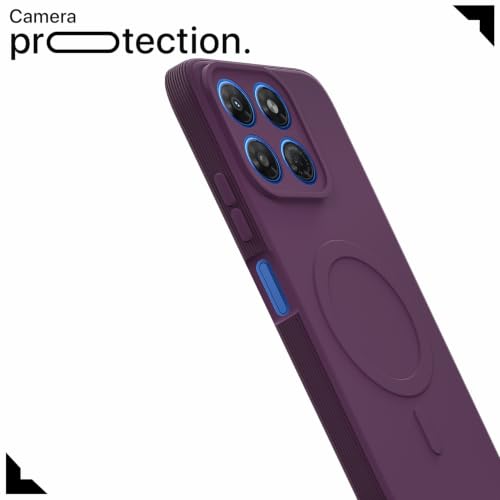 Image of Outlouders Back Cover for Motorola Moto G37 Power 5G | Soft Matte Silicone | Slim Fit | Magnetic-Safe Logo Design (Magnetic-Safe Not Compatible) | Shockproof | Camera Protection Bumper Case (Purple)