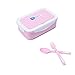 CINY Fiambrera, Caja Bento Para Niños Adultos Estudiantes Con Cubiertos, a Prueba De Fugas Con Silicona, Recipientes Para Comida Fruta En La Escuela Oficina, Apto Para Lavavajillas y Microondas, Rosa