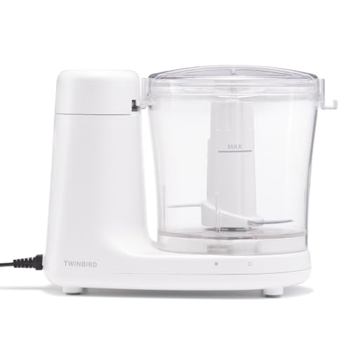 TWINBIRD(�c�C���o�[�h) �t�[�h�v���Z�b�T�[ �`���b�p�[ �R���p�N�g �݂���؂� �d�� 1��2�� �����H ���Z 350ml �z���C�g KC-4638W