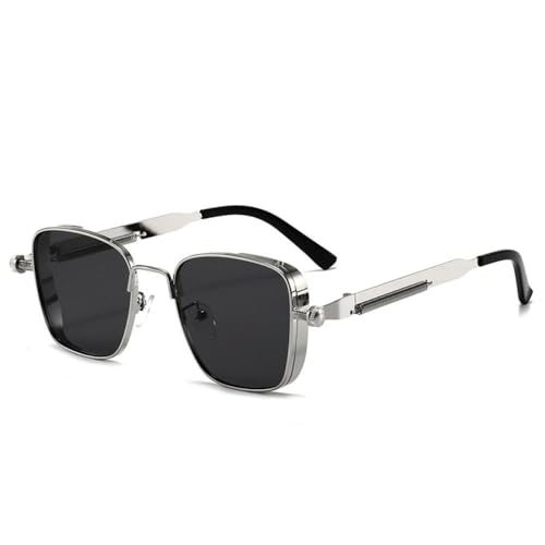 Lunettes de soleil punk metal cadre rétro anti-UV 400 voyage