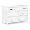 Evolur belmar double dresser in weathered white comes assembled included anti tip kit seven spacious drawers dresser for nursery bedroom wooden nursery furniture  urban country home decor