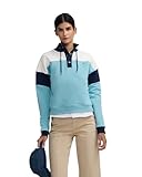 SILBON Sudadera Woman Tricolor Cuello Botones Azules para Mujer Talla M