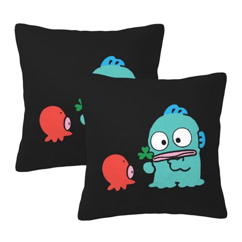 枕カバー ハンギョドン クッションカバー 2枚セット 座布団カバー まくらカバー おしゃれ 可愛い ソファ背当て 抱き枕 インテリア飾り オフィス 部屋飾り 四季通用 45×45cm