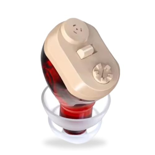 Image of Balson AG-7950 Mini Invisible Rechargeable Digital CIC Hearing Amplifier Ear Aid Receiver Rechargeable Hearing Aids For Seniors (Red, For Right Ear, With Dry Kit)