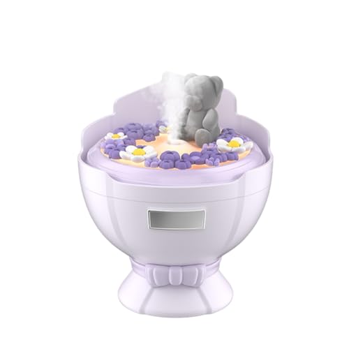 Justup Humidificador con luz nocturna, 280 ml, recargable por USB, apagado automático y silencioso, para oficina, dormitorio, coche, escritorio (morado) Justup Humidificador con luz nocturna, 280 ml, recargable por USB, apagado automático y silencioso, para oficina, dormitorio, coche, escritorio (morado)