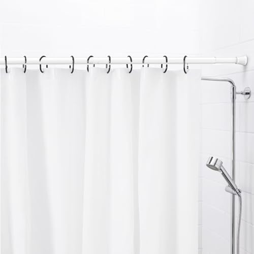 Image of AIZESI 2pcs Spring Tension Curtain Rod 28 to 48 Inch,White Tension Rod Adjustable Curtain Rod Non Slip Curtain Tension Rod No Drill Spring Curtain Rod for Window?Bathroom?Doorway