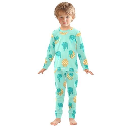 Pajama Sets Long Sleeve Sweet Donuts with Sprinkles Soft Comfy Sleepwear 2 Piece PJS 3-8T2