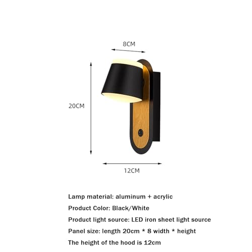 Luz de pared orientable 10W con interruptor integrado y doble eje de rotación 6