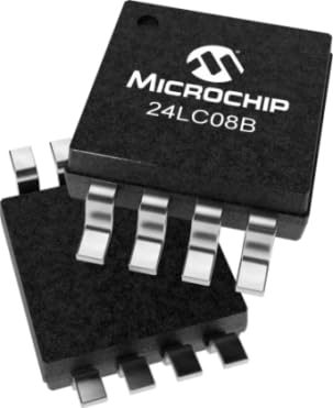Microchip Technology, 24LC08B-I/MS, Serial EEPROM - 8Kb - I²C - 400kHz Max Clock - 2.5-5.5V - -40°C to +85°C - 8-Lead MSOP (100 Item/s)