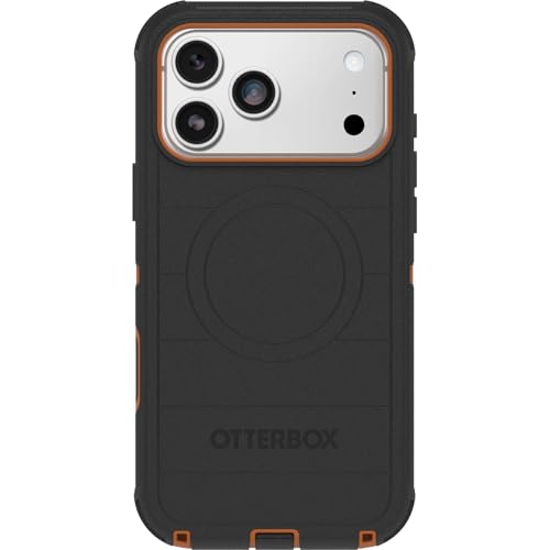 Image of OtterBox iPhone 17 Pro Max (Only) - Defender Series Case - Black Chateau (Black & Orange) - Snaps on MagSafe - Tough - Rugged & Durable