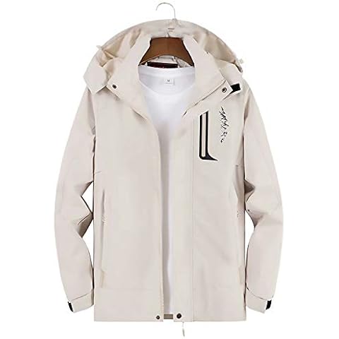 FLYGAGA Damen Outdoor jacken Softshelljacke Übergangsjacke Regenjacke Winddicht Wasserdicht Sportjacke Atmungsaktiv Trekking Freizeit Abnehmbare Kappe Frühling und Herbst Cover
