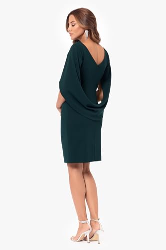 Image of Betsy & Adam Women's Scuba Crepe Drape Sleeve Knee Length Dress