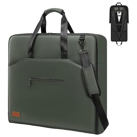 Garment Bags for Travel,Moulyan Carry on Garment Bags for Hanging Clothes Travel,Waterproof Suit Bag with Straps for Men Women Green Cover